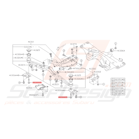 Vis de fixation de plaque de support de pont Subaru WRX/STI 02-07 FORESTER 05/0742666