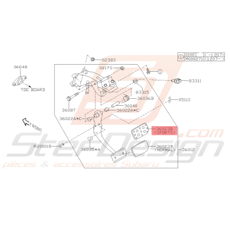 Revêtement Alu Pédale de Frein Origine Subaru BRZ Boite Auto 2013-201942668