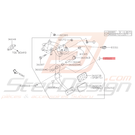 Broche Retenue Ressort Origine Subaru GT 93-00 WRX STI 01-14 BRZ 13-1942670
