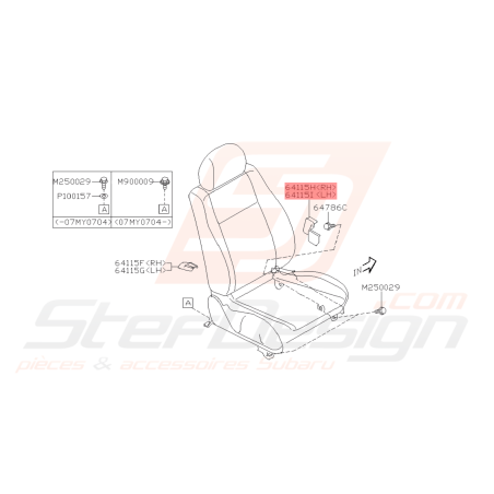 Cache vis de siège avant WRX/STI 03-0742694