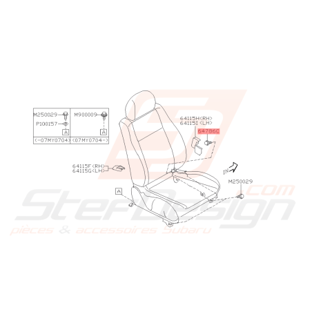 Vis de Fixation de Siège Conducteur Origine Subaru GT 93-00 Forester Turbo 97-0242695