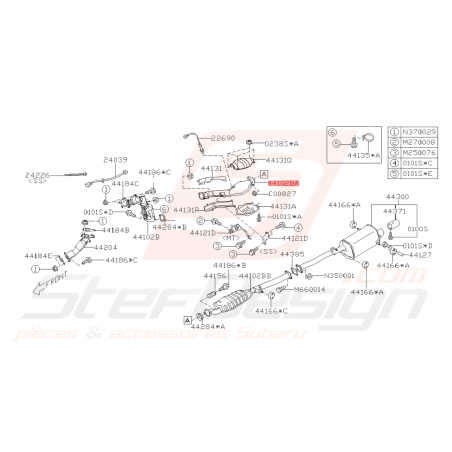 Catalyseur après Turbo Origine Subaru WRX STI 06-07 FORESTER 05-0742701