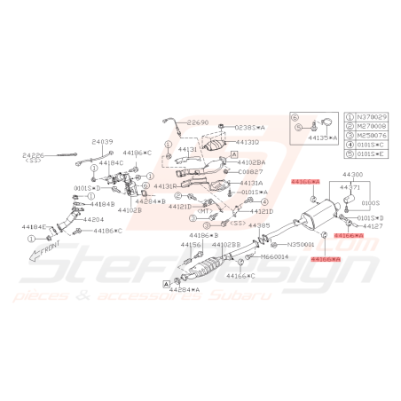 Silent bloc d'échappement Origine Subaru GT 93-00 WRX STI 01-07 Forester Turbo 97-02/05-0742708