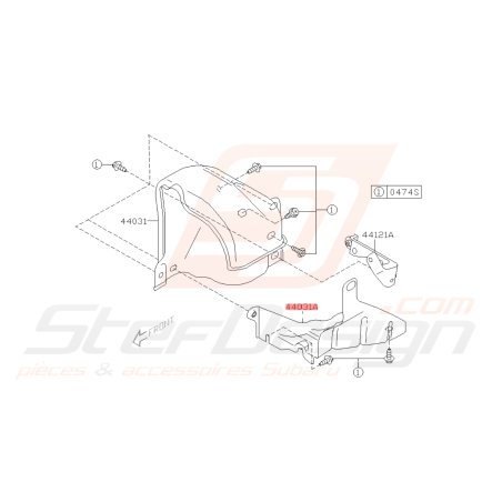 Support de fixation de tôle pare chaleur SUBARU WRX/STI 01-14 Forester 00-02/05-0742736