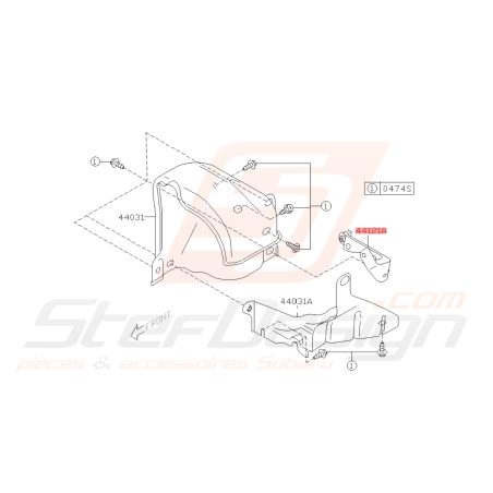 Support tôle Turbo Origine Subaru FORESTER Turbo 97-02/05-0742737