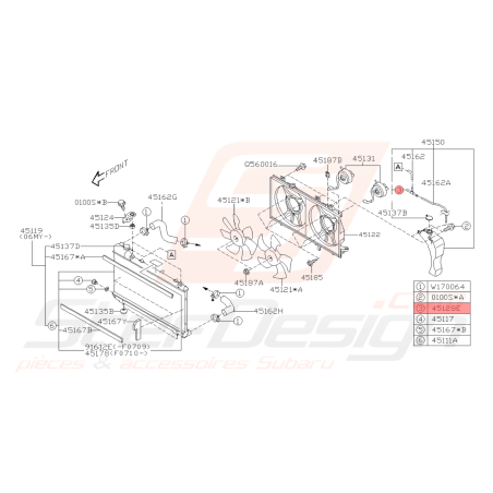 Connecteur Radiateur Origine Subaru FORESTER Turbo 05-0742747