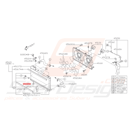 Silent Bloc Radiateur Origine Subaru FORESTER Turbo 2005-200742750
