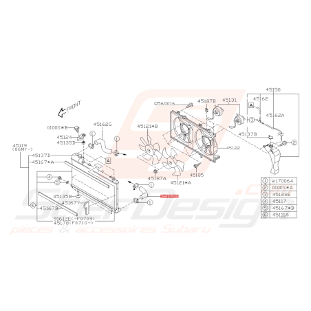 Durite inférieur de radiateur Subaru Forester SF5 97-02/05-0742768