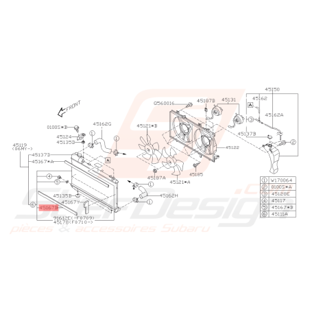 Bande Tampon inférieur Radiateur Origine Subaru WRX STI 01-07 FORESTER 05-0742771