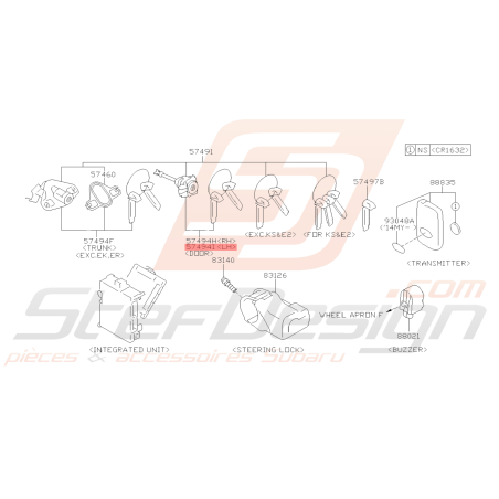 Barillet de Porte Gauche Origine Subaru BRZ 2013 - 201442836