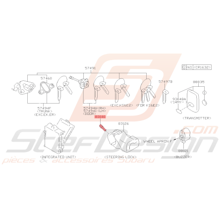 Boulon Fixe Origine Subaru BRZ 2013 - 201942845
