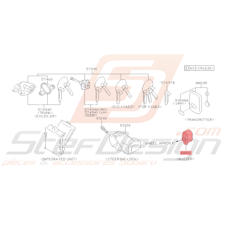 Vibreur Entrée sans Clé Origine Subaru BRZ 2013 - 201942854