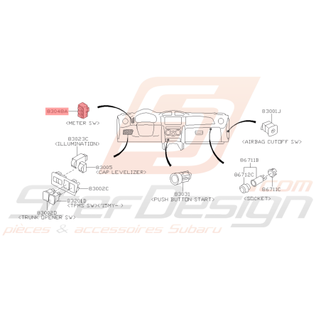 Interrupteur de Compteur Origine Subaru BRZ 2013 - 201642881
