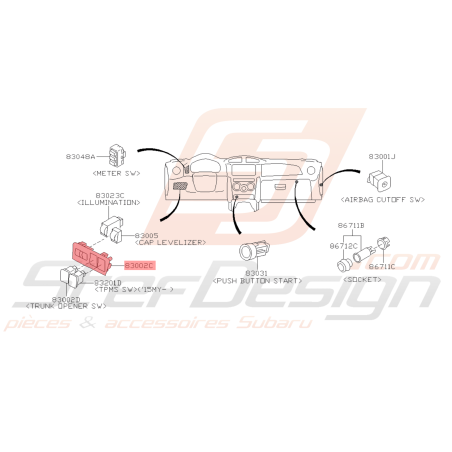 Cache Tableau de bord réglage luminosité Origine Subaru BRZ 2013 - 201742894