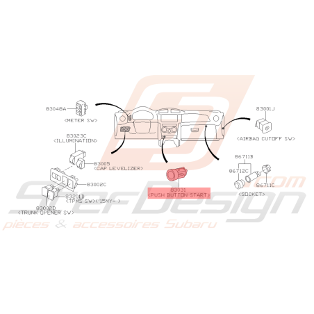 Commutateur de Poussée Origine Subaru BRZ 2013 - 201942919