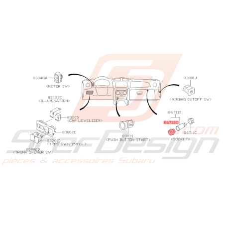 Capuchon Prise Allume Cigare Origine Subaru WRX STI 08-14 BRZ 13-1942929