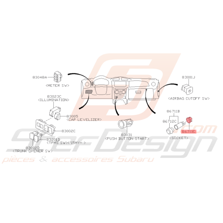 Douille Allume Cigare Origine Subaru BRZ 2013 - 201942930