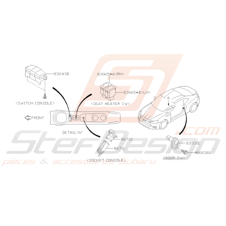 Schéma Interrupteurs Console et Porte Origine Subaru BRZ 2013 - 201942934