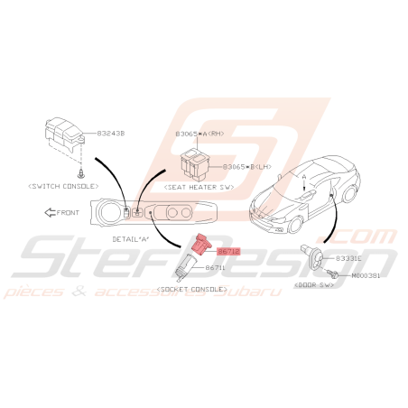 Capuchon Prise Allume Cigare Origine Subaru BRZ 2013 - 201942950