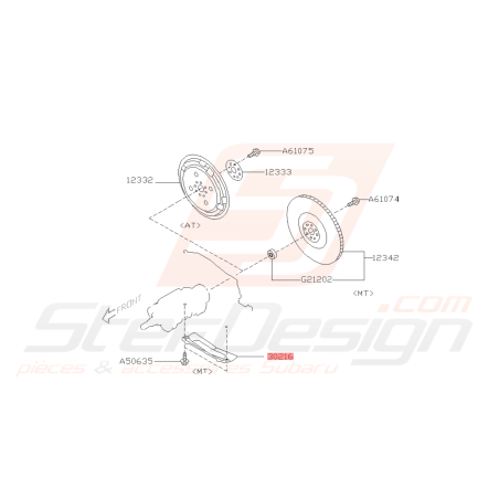 Couvercle complet boitier d'embrayage GT 99-00 WRX 01-11 FORESTER  97-02/05-0742953