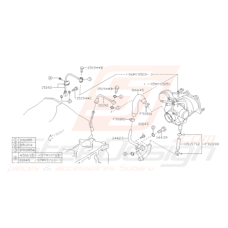 Schéma Turbo Origine Subaru FORESTER Turbo 2005-200742957