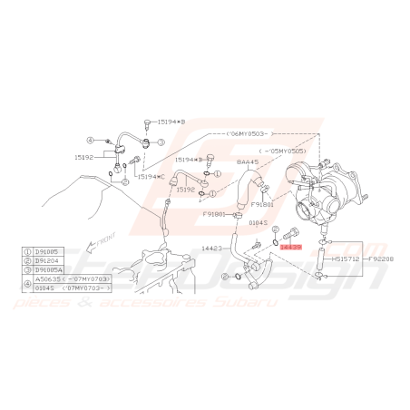 Vis banjo turbo Origine Subaru GT 97-00 WRX 01-10 STI 01-19 Forester Turbo 97-02/05-0742959