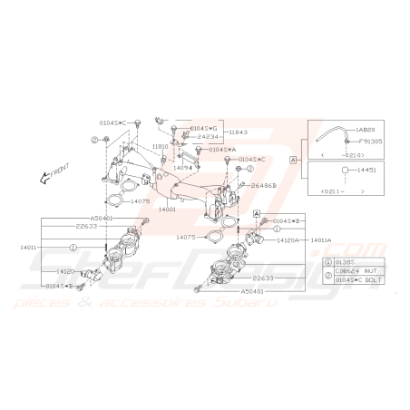 Schéma Collecteur D'admission Origine Subaru FORESTER Turbo 2005-200742972