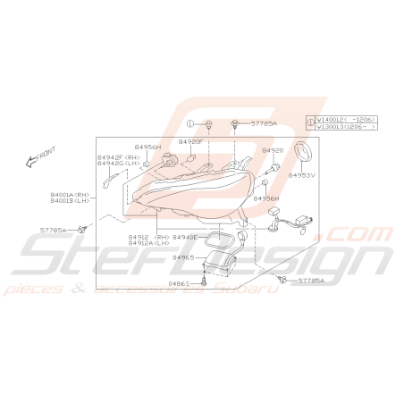 Schéma de Phare Xénon Origine Subaru BRZ 2013 - 201642990