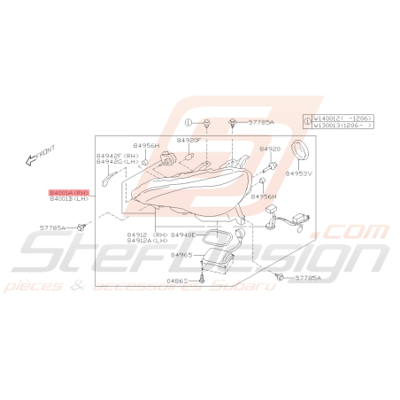 Phare avant Origine Subaru BRZ Phase 1 2013 - 201642994