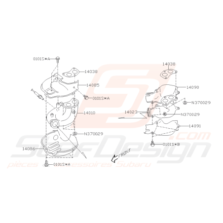 Schéma Collecteur d'échappement Origine Subaru FORESTER Turbo 05-0742998