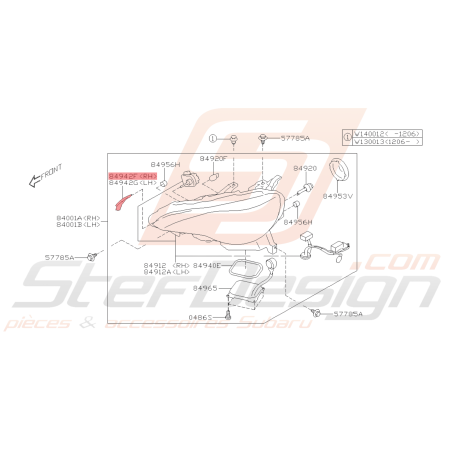 Joints de Phare Origine Subaru BRZ 2013 - 201642999