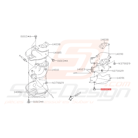 Vis Tôle pare chaleur collecteur d'échappement GT 99-00 WRX 01-04/02 STI 01-19 FORESTER 97-02/05-0743003
