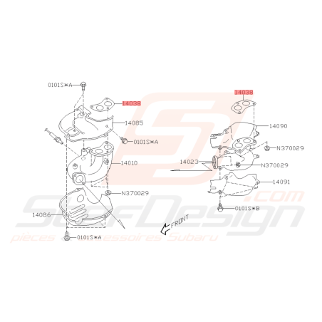 Joint de collecteur d'échappement Origine Subaru GT WRX STI FORESTER43006