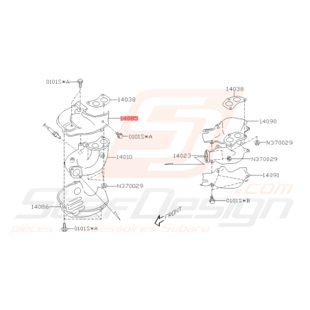 Couvercle Supérieur Collecteur Échappement Droit Subaru WRX 06-07 FORESTER 05-0743007