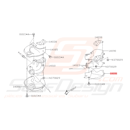 Tôle pare chaleur de collecteur d'échappement inférieur gauche GT 93-00 WRX 01-10 STI 01-19 FORESTER 05-0743012