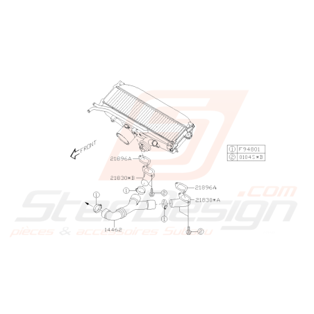 Schéma Conduit d'Échangeur Origine Subaru FORESTER Turbo 2005-200743015