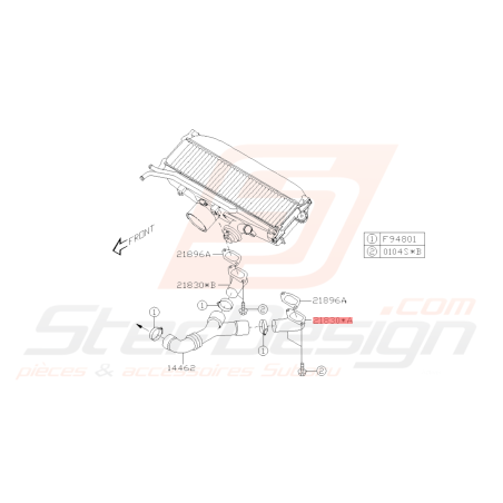 Coude Aluminium Origine Subaru GT 97-00 WRX 01-07 STI 01-04 Forester Turbo 97-02/05-0743019