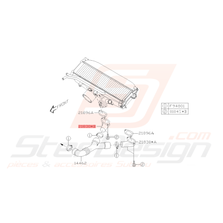 Conduit Aluminium Origine Subaru GT 97-00 WRX 01-07 Forester Turbo 97-02/05-0743020