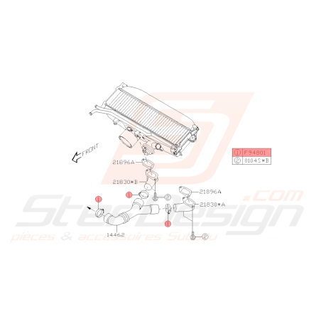 Collier de Durite Origine Subaru GT 93-00 WRX 01-07 BRZ 13-19 Forester Turbo 97-02/05-0743024
