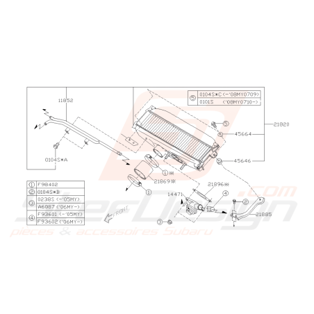 Schéma Échangeur Origine Subaru Forester Turbo 2005-200743034