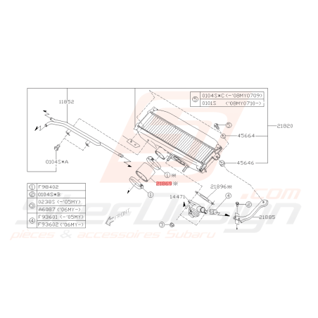 Manchon Échangeur / Papillon Origine Subaru WRX 06-07 FORESTER 05-0743051