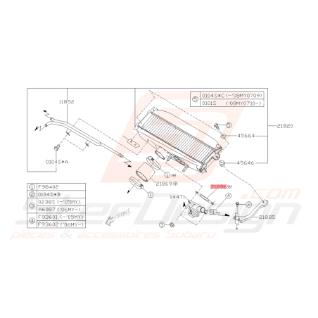 Joint sous échangeur Origine Subaru WRX 06-07 FORESTER 05-0743054