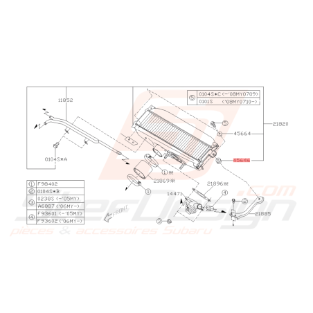 Silent bloc support échangeur Origine Subaru GT 93-00 WRX 01-10 STI 01-19 Forester Turbo 97-02/05-0743055
