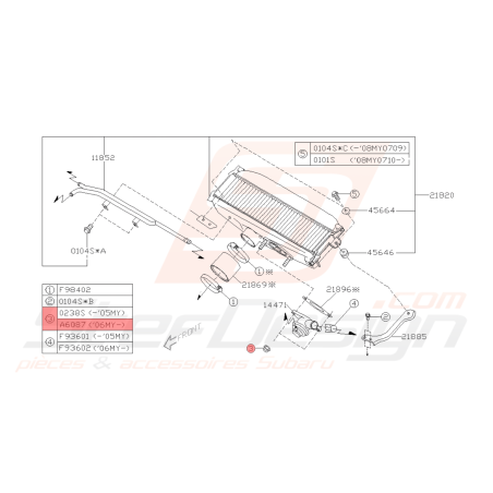 Vis Origine Subaru WRX STI 2008-2014 FORESTER Turbo 2006-200743057
