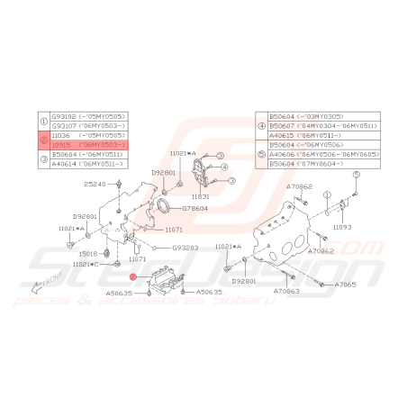 Tôle anti-déjaugeage Origine Subaru 2.5L WRX 06-10 STI 06-19 FORESTER 05-0743064