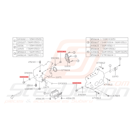 Bouchon d'accès axe piston SUBARU GT WRX STI FORESTER43065