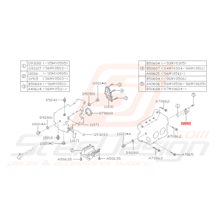 Couvercle d'accès axe piston bas moteur Origine Subaru WRX 01-10 STI 01-19 FORESTER 97-02/05-0743067