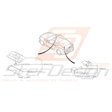 Schéma de Plafonnier Origine Subaru BRZ 2013 - 201943086