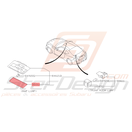Verre Eclairage Plafonnier Origine Subaru BRZ 2013 - 201943089