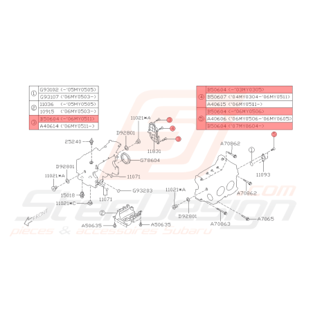 Vis Couvercle Séparateur D'huile Subaru GT 93-00 WRX STI 01-05 / 05/06-19 FORESTER Turbo 97-02/05-0743097